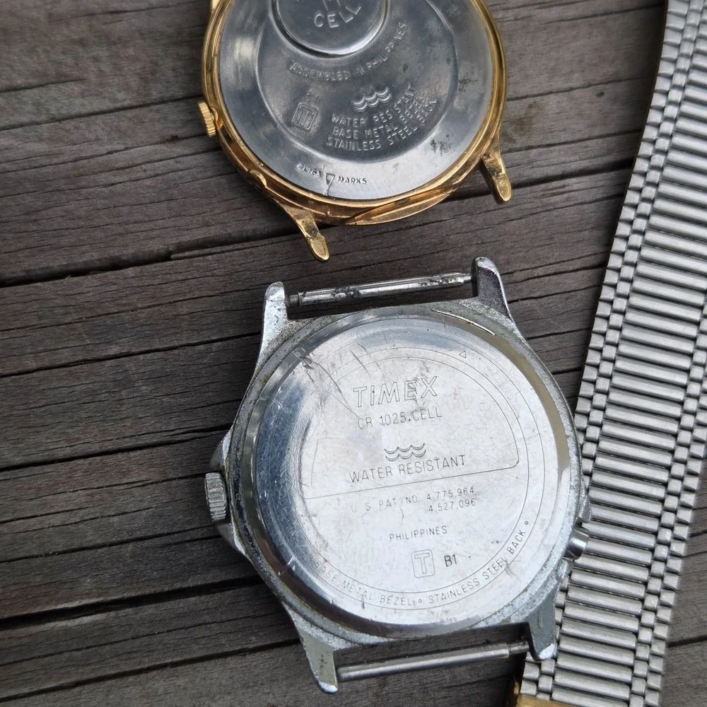 Lot of 4 Vintage Watches Benrus Diamond Quartz Timex Indiglo For Parts Repair
